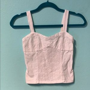 White lace, corset style, crop top